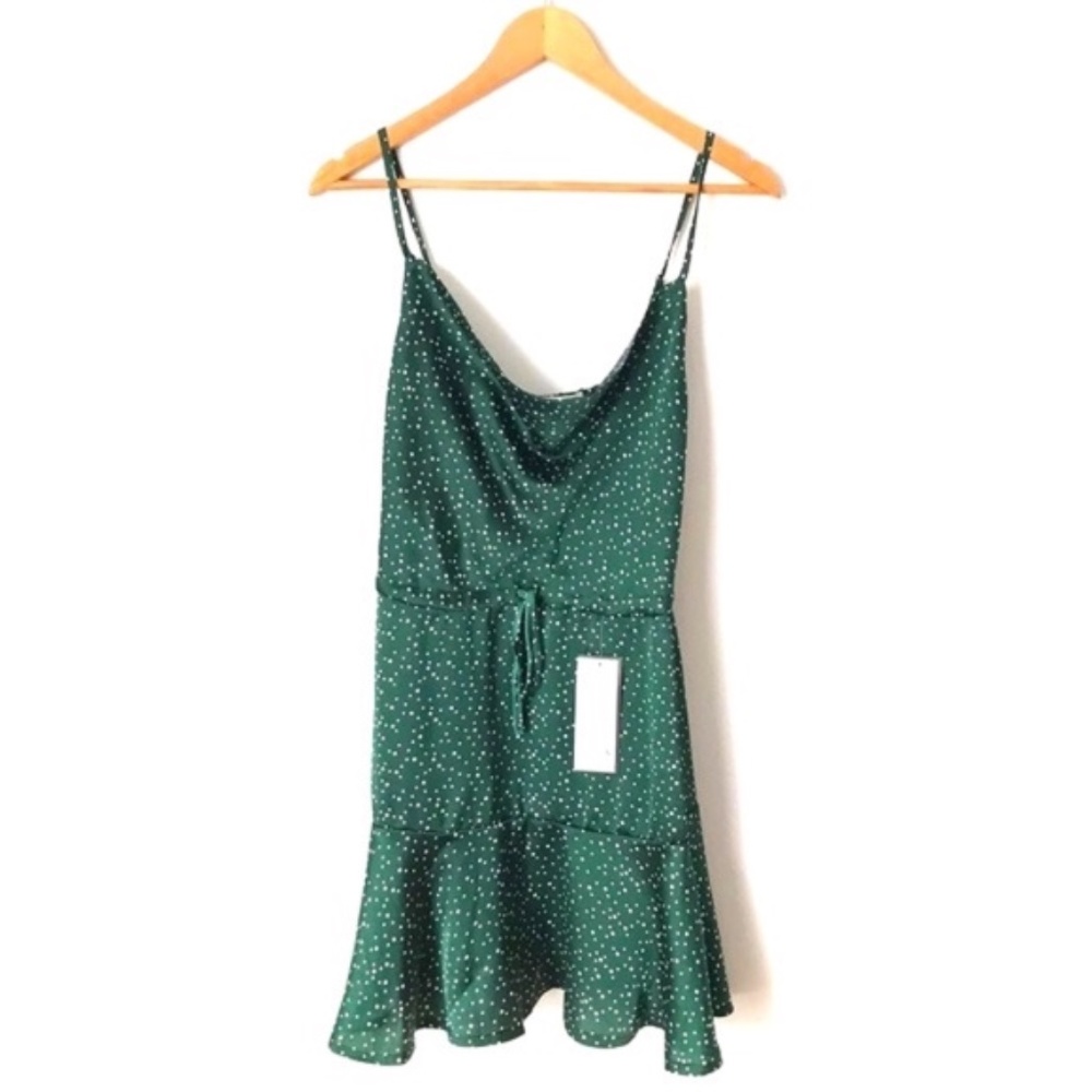 Goodnight Macaroon Green Polka Dot Dress